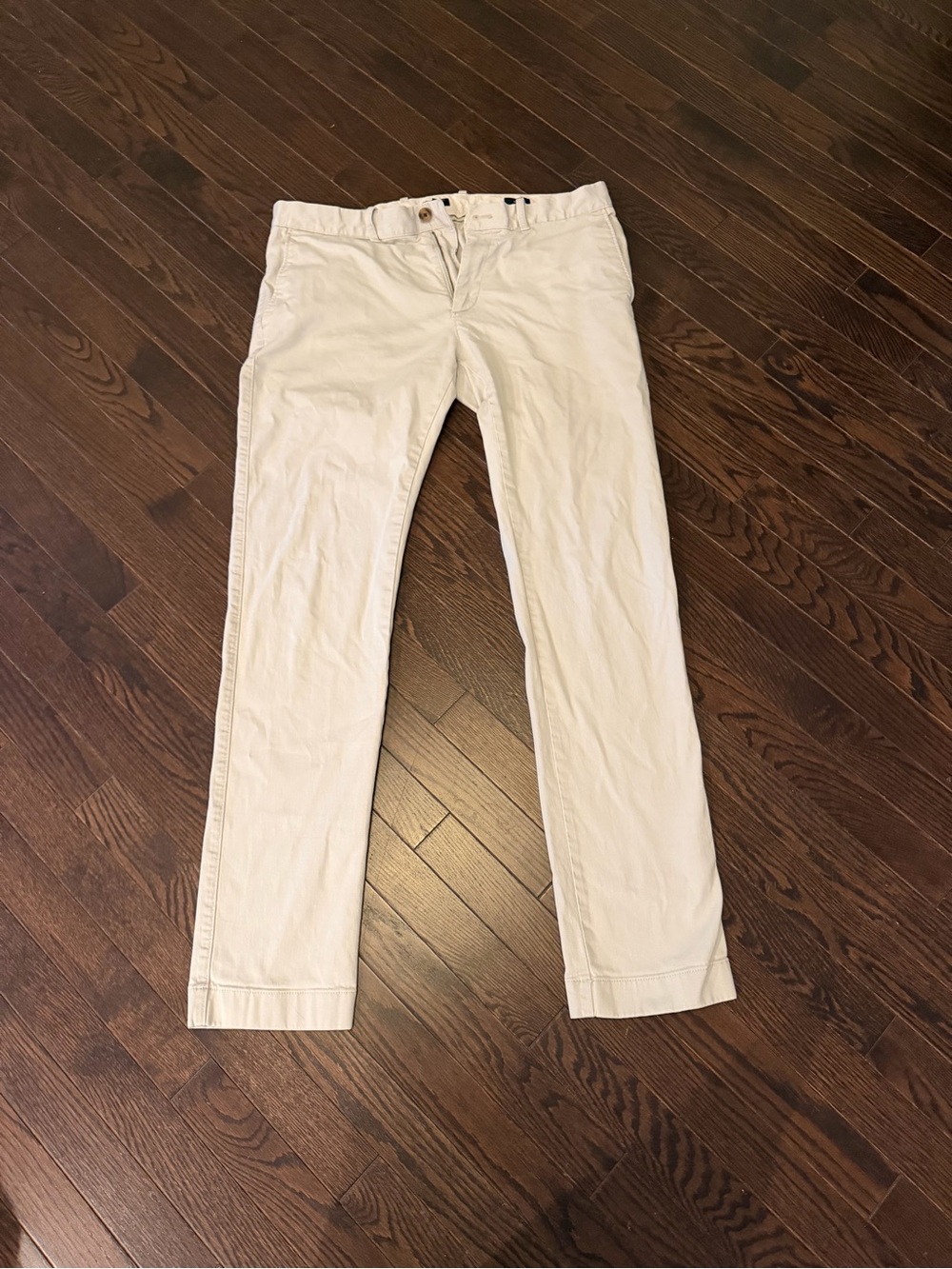J Crew Men's Cream Chino Pants - Slim Fit